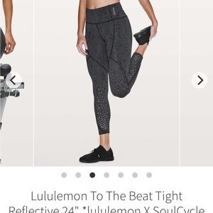 Lululemon to the beat tight x soul cycle gray reflective size 10